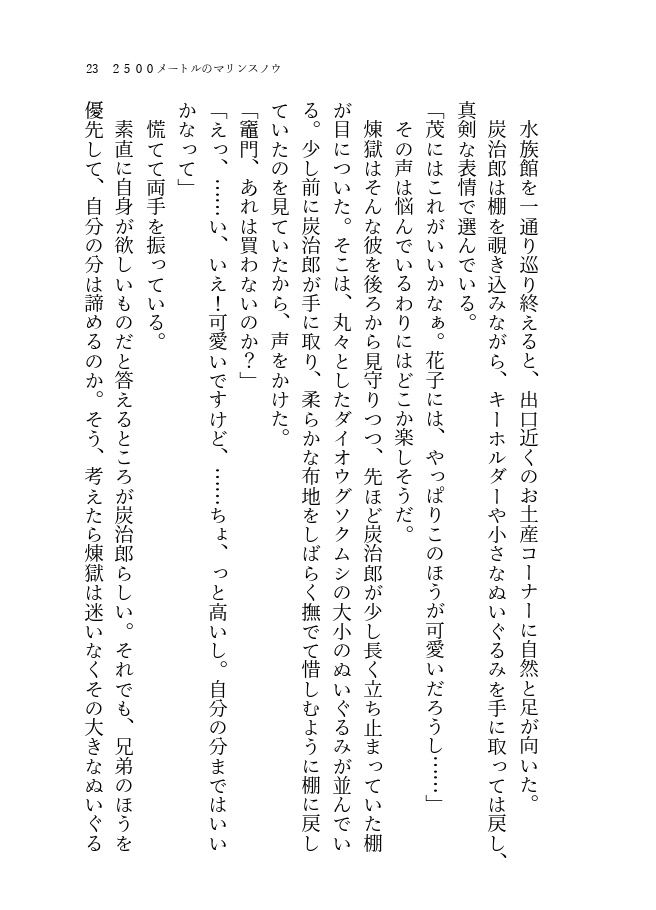 2500メートルのマリンスノウ