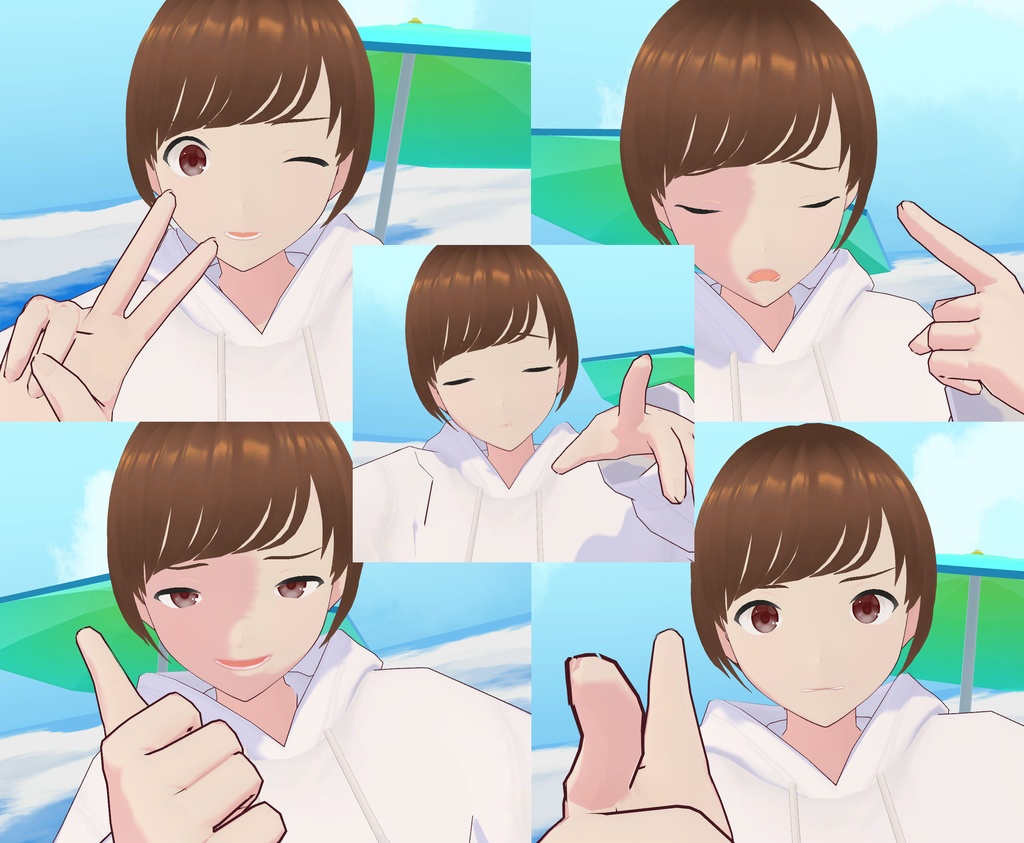 【¥0】VRoid用カスタム表情セット+ハンドサインセット