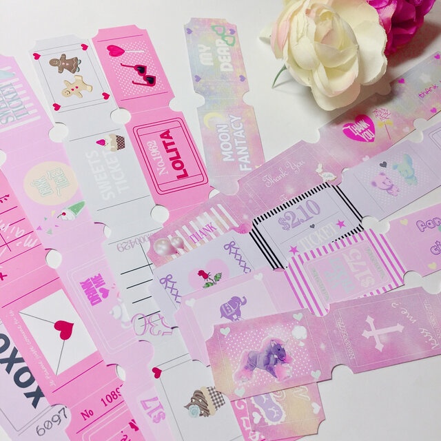 ゆめかわいい♡チケット風フレークシール
