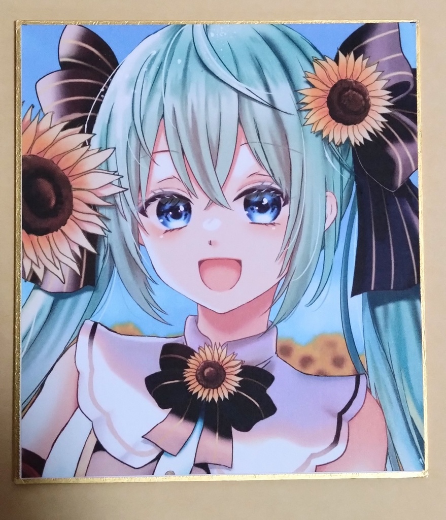 初音ミク　イラスト色紙