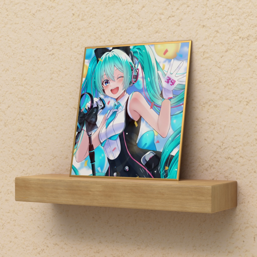 イラスト色紙(初音ミク)