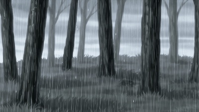冬の森に降る雨のアニメーション。動画素材