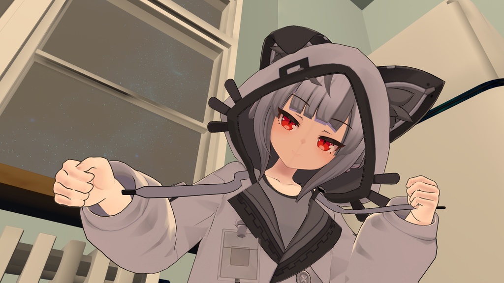 【引っ張れる!耳が動く!】パーカー紐【サバンナストリート ワイルドキャットコーデ用】