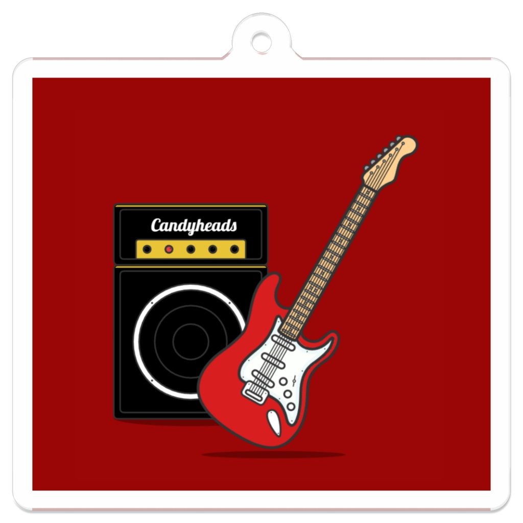 アクリルキーホルダー Guitar key chain -red-