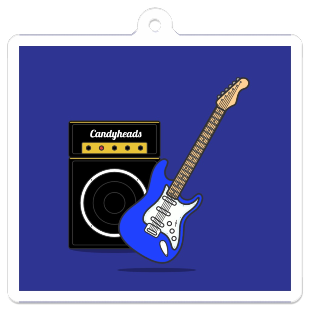 アクリルキーホルダー Guitar key chain -blue-