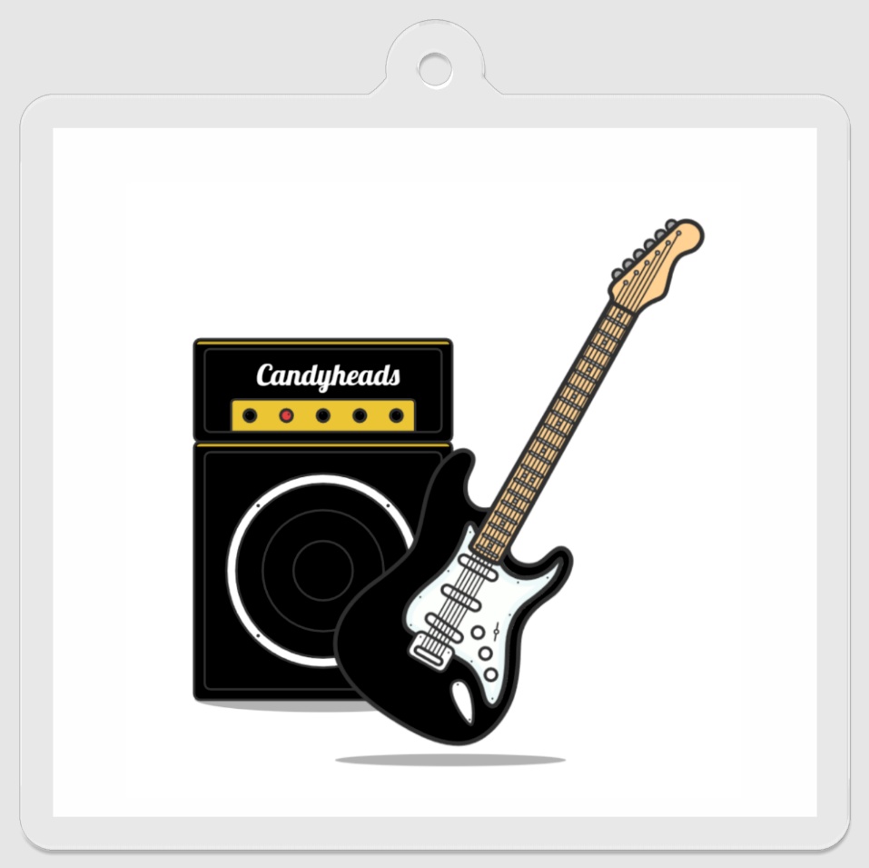 アクリルキーホルダー Guitar key chain -black-