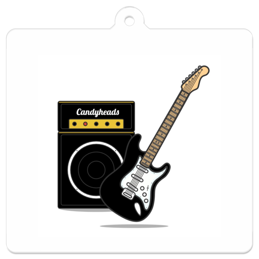 アクリルキーホルダー Guitar key chain -black-