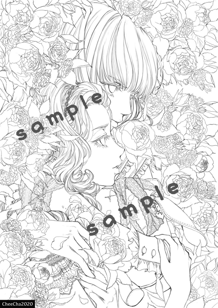 幻夢のとばり/塗り絵 オリジナル線画