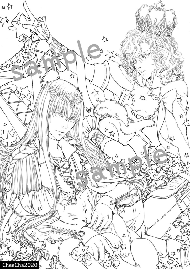 遊星遊覧/塗り絵 オリジナル線画