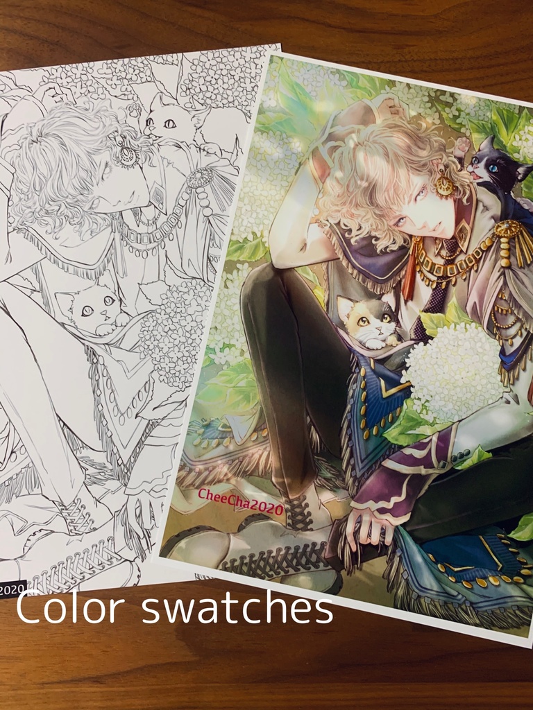 アナベルの森/オリジナル塗り絵線画