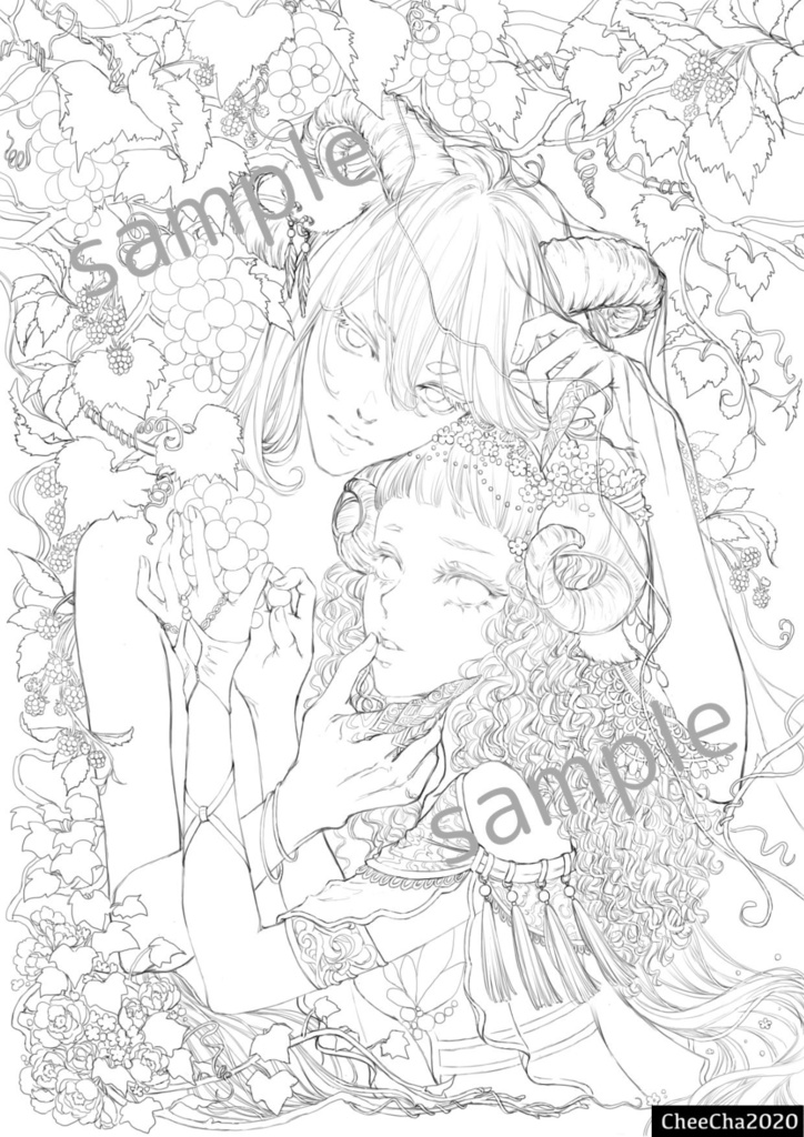 豊穣 🍇 /オリジナル塗り絵線画