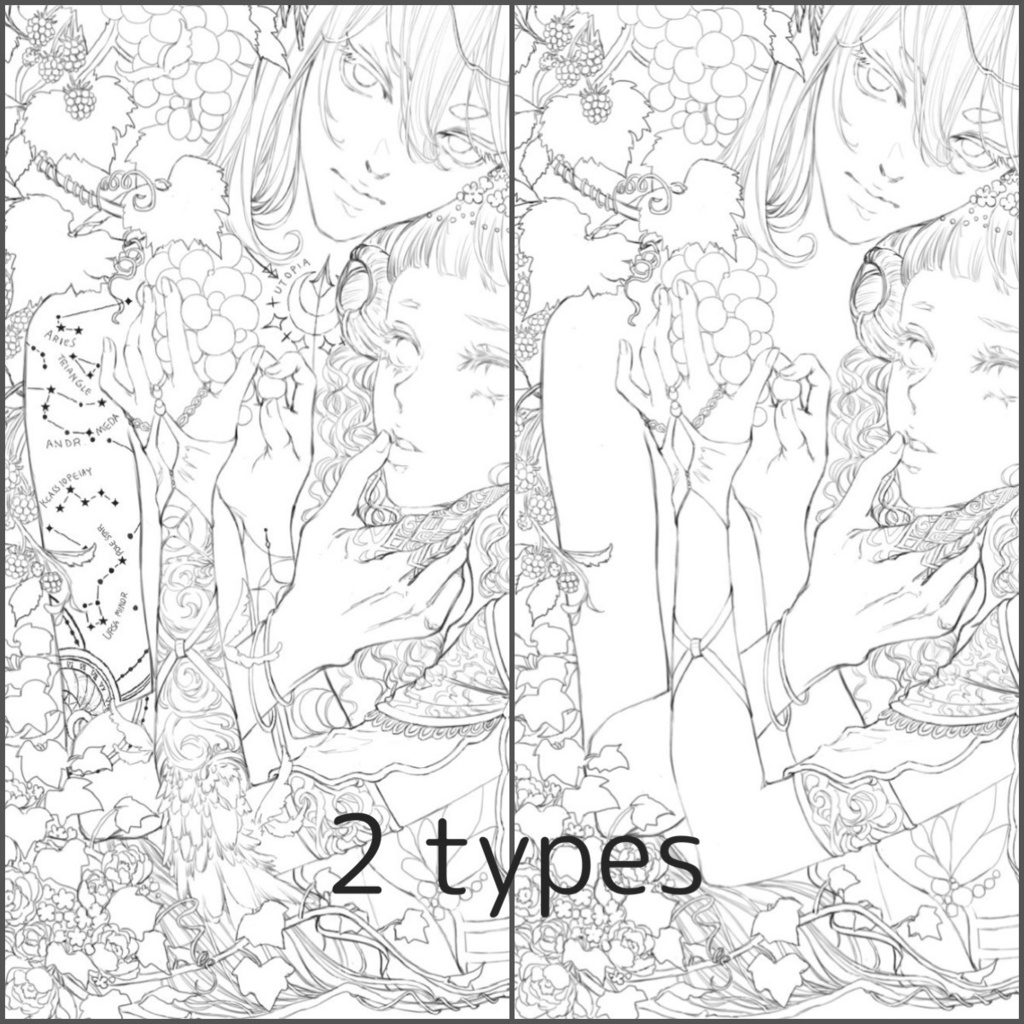 豊穣 🍇 /オリジナル塗り絵線画