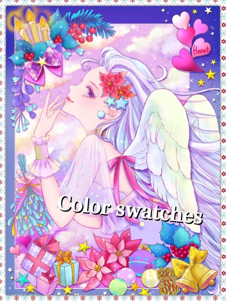 Xmasの天使ちゃん🎄/オリジナル塗り絵線画