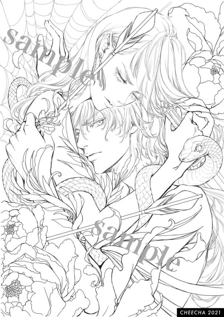 Crossing /オリジナル塗り絵線画