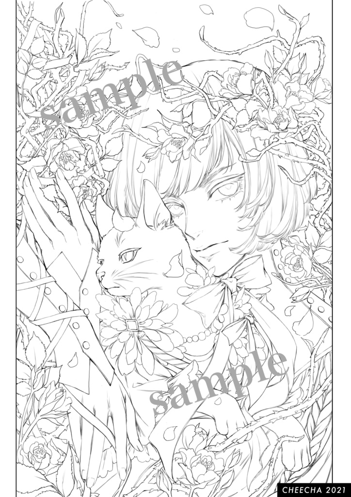 アイヲマトウ/オリジナル塗り絵線画