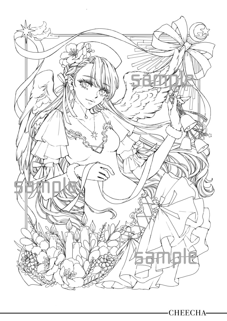 Holiday candle 🕯/オリジナル塗り絵線画