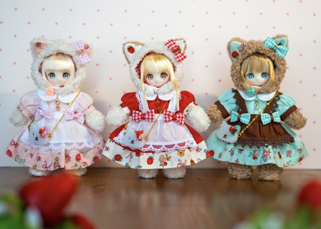 「ねこちゃんといちごのお茶会」着ぐるみセット