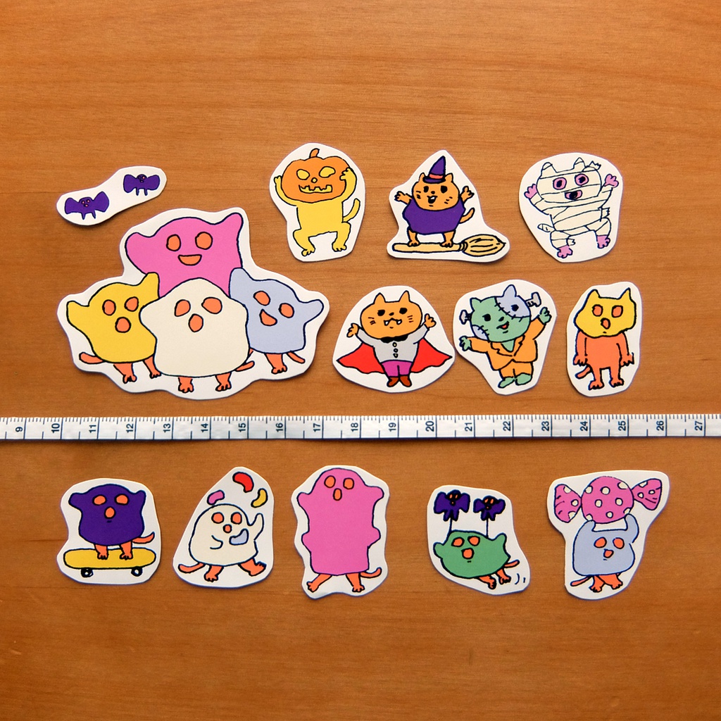 【フレークシール】ねこたちのハロウィン