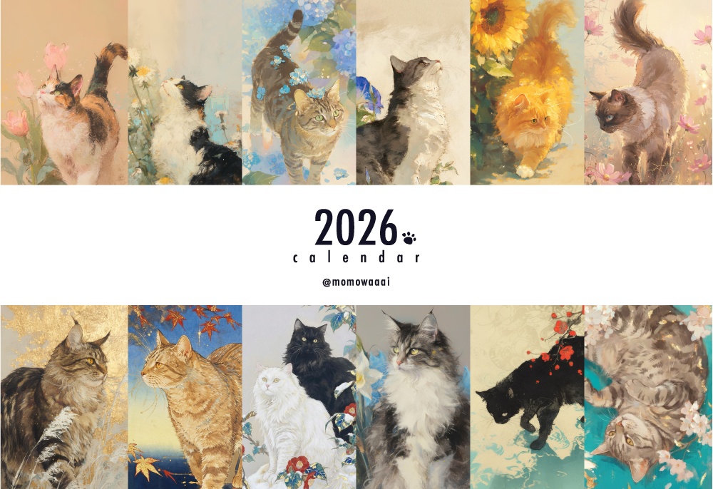 2026年 卓上カレンダー：4月はじまり