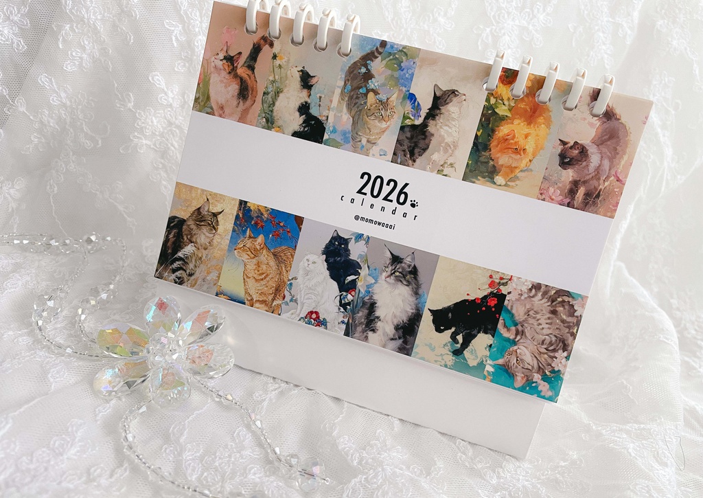 2026年 卓上カレンダー：4月はじまり