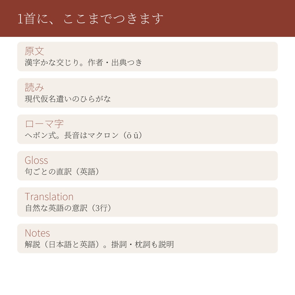 百人一首 日英対訳ブック|全100首 原文・読み・ローマ字・英訳・解説つき【PDF】