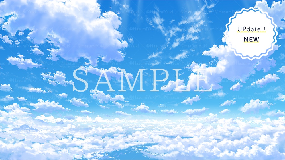 【Update!!】第一弾 全6種 4K画像 ファンタジー系背景イラスト・素材(青空と風集う頂上)