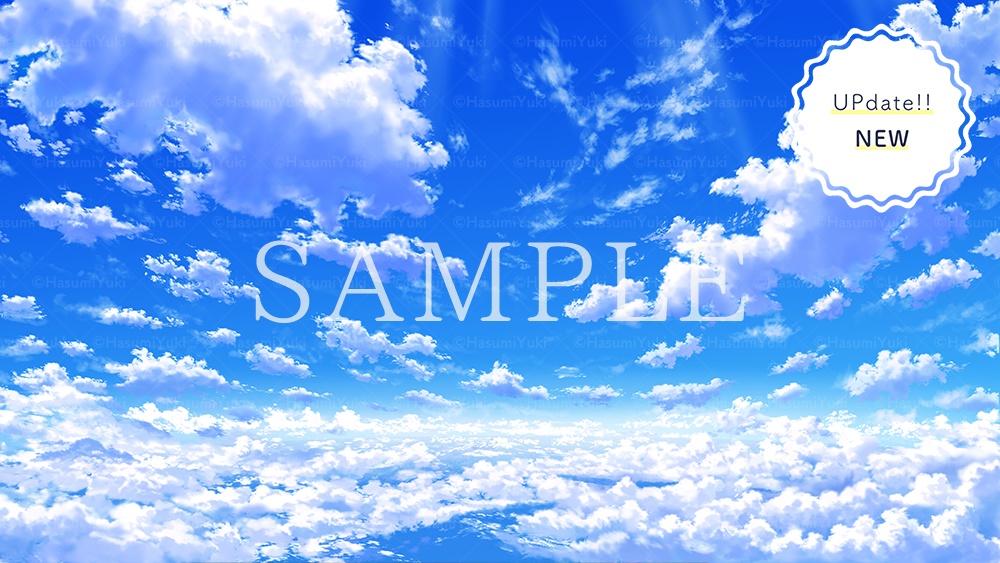 【Update!!】第一弾 全6種 4K画像 ファンタジー系背景イラスト・素材(青空と風集う頂上)