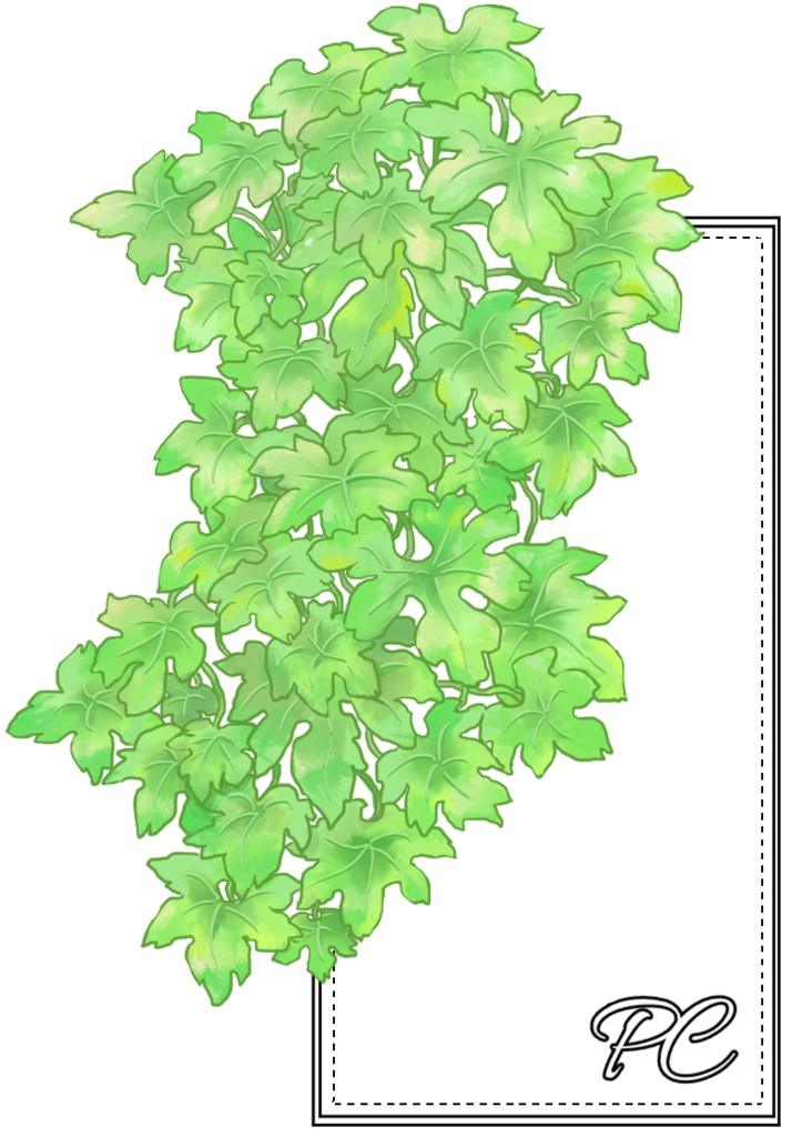 【無償】ゴーヤーカーテンの葉の駒置き【立ち絵置き】