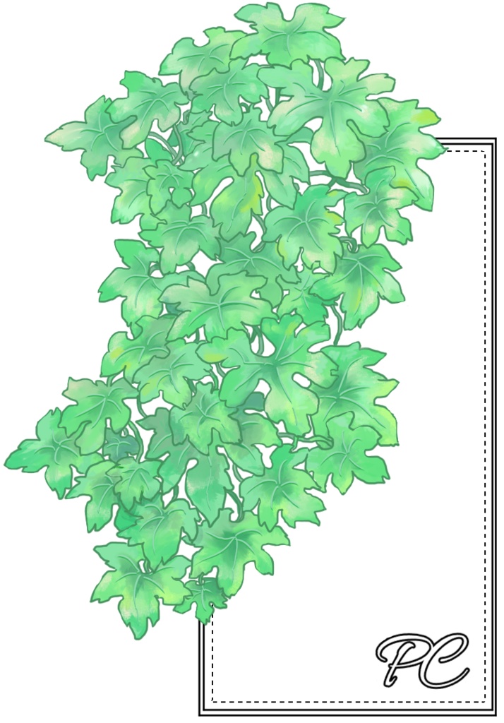 【無償】ゴーヤーカーテンの葉の駒置き【立ち絵置き】