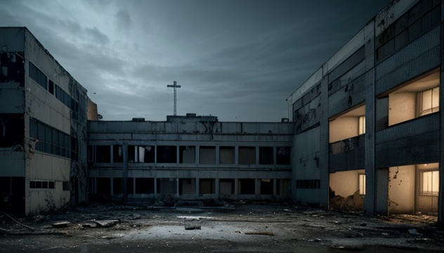 【TRPG背景】廃墟の病院・ビル・不穏・血 44枚【無料】