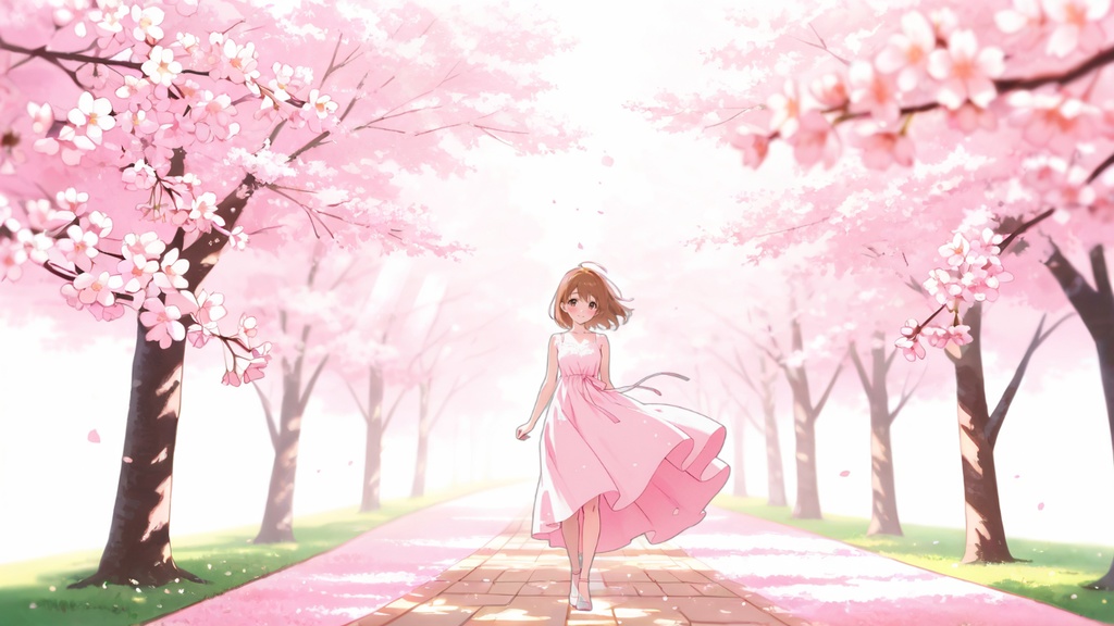 四季の小径 ─ 春夏秋冬の少女たち【四季の壁紙】