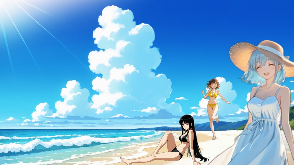 四季の小径 ─ 春夏秋冬の少女たち【四季の壁紙】