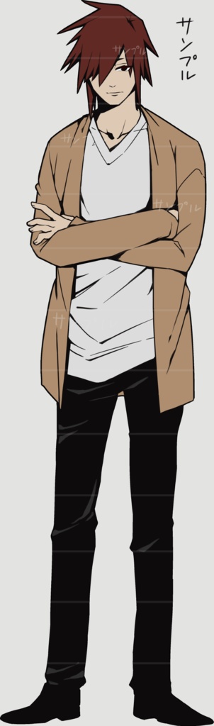男性の全身の立ち絵02(表情16種)5/6日更新済おまけ追加