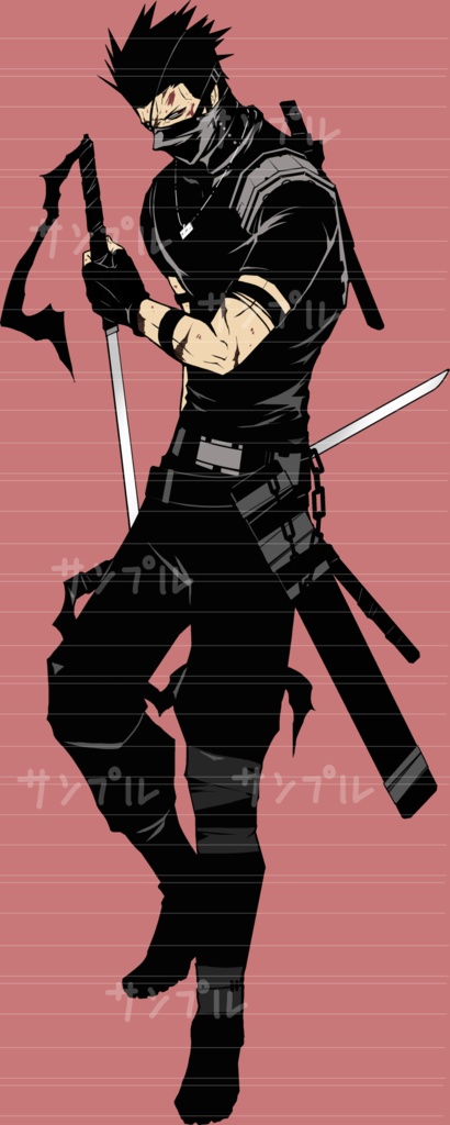 男性の全身の立ち絵09(表情14種+素顔表情8種)5/6日更新済おまけ追加