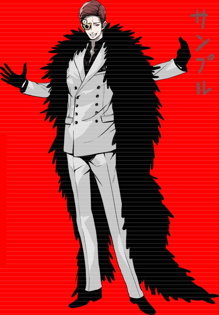 3/22おまけ戦闘差分追加!男性の全身の立ち絵13(表情16種)