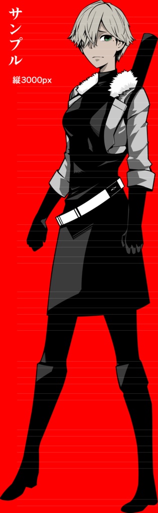 3/22おまけ戦闘差分追加! 女性の全身の立ち絵02(表情17種)