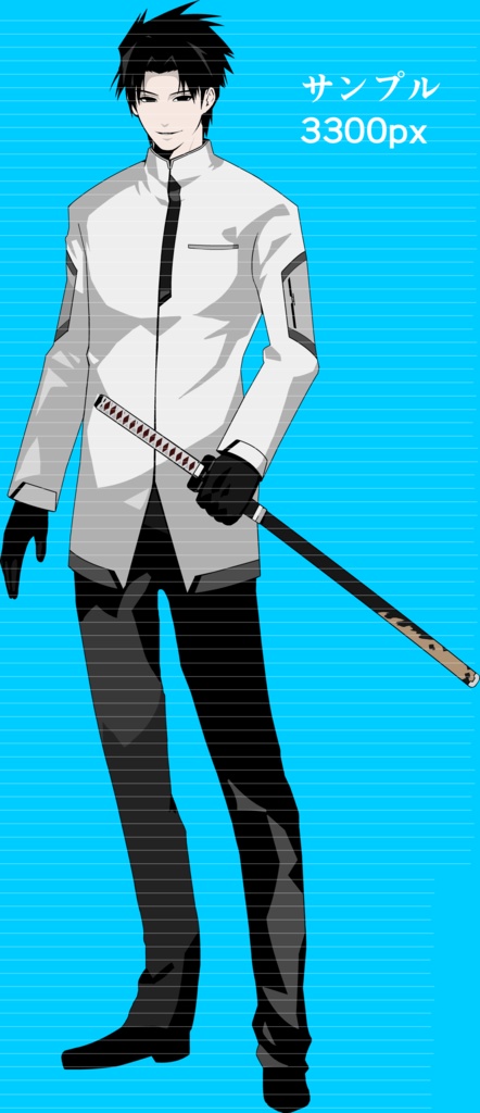 男性の全身の立ち絵20(表情17種+おまけ2種)