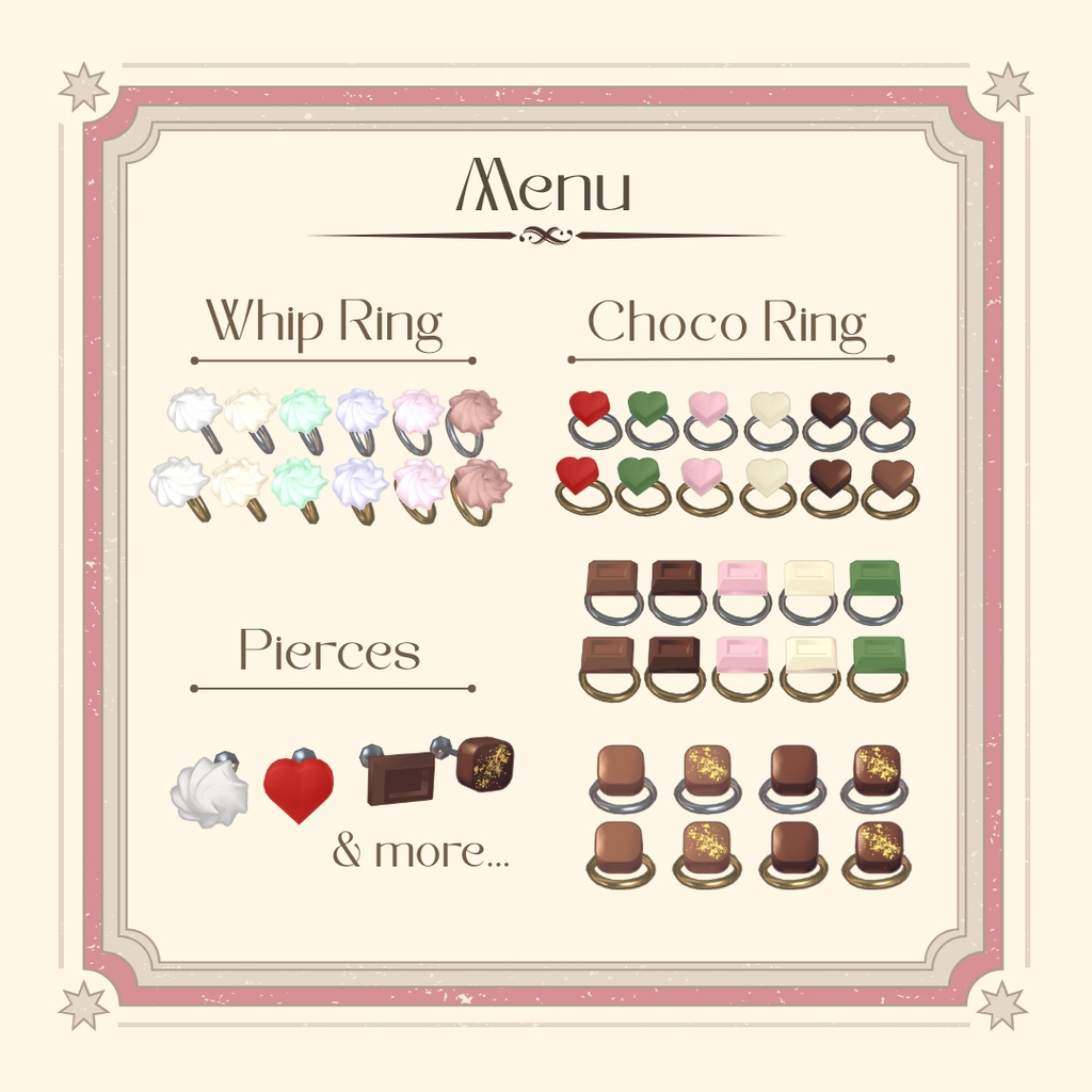 【SALE】Choco & Whip Ring & Earrings Set【Kipfel only】