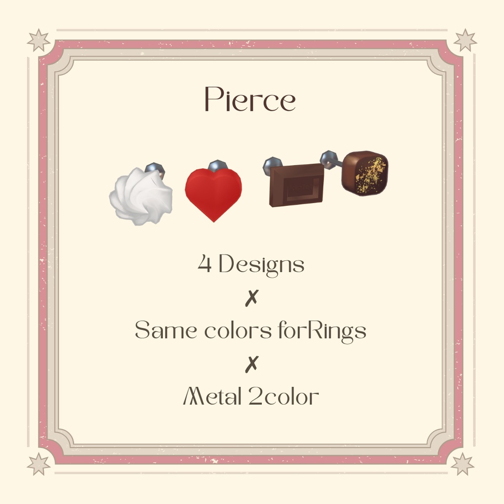 【SALE】Choco & Whip Ring & Earrings Set【Kipfel only】