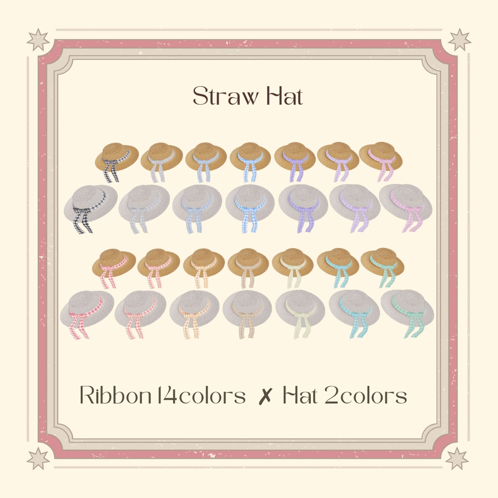 【揺れる!】Sunny Day Gingham Hat【7アバター対応】