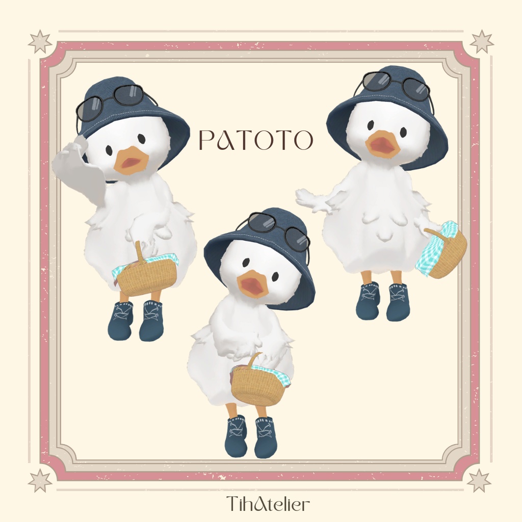 【SALE!!】Sunny Day Gingham Basket & Pierce【6アバター対応】