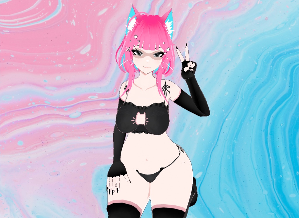 【VRoid】Kawaii cat Bikini set
