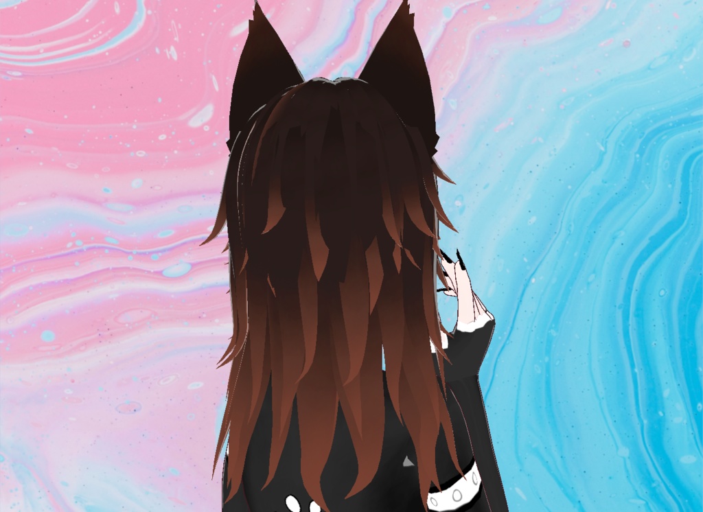 【VRoid】Brown Wolfcut with Ear Texture