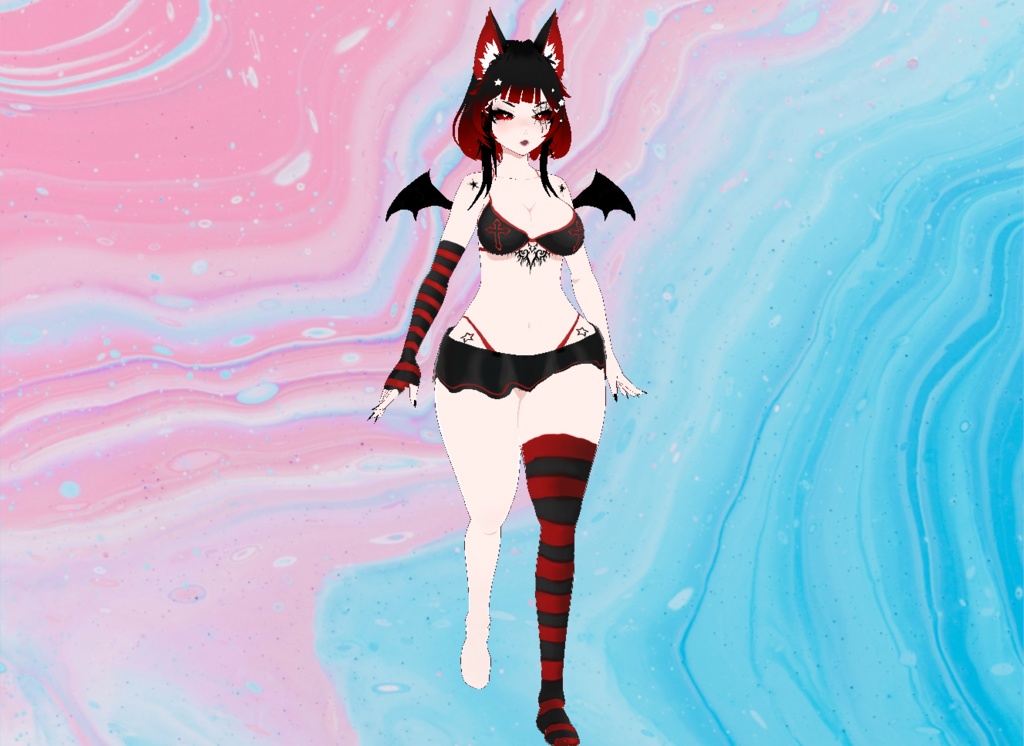 【VRoid】Cross Lingerie with tattoos