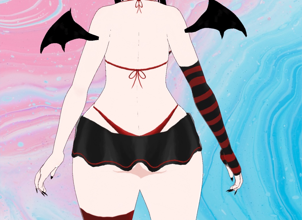 【VRoid】Cross Lingerie with tattoos