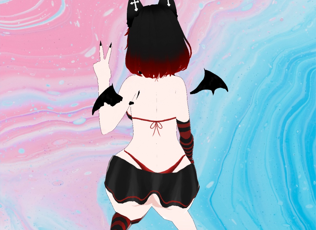 【VRoid】Cross Lingerie with tattoos