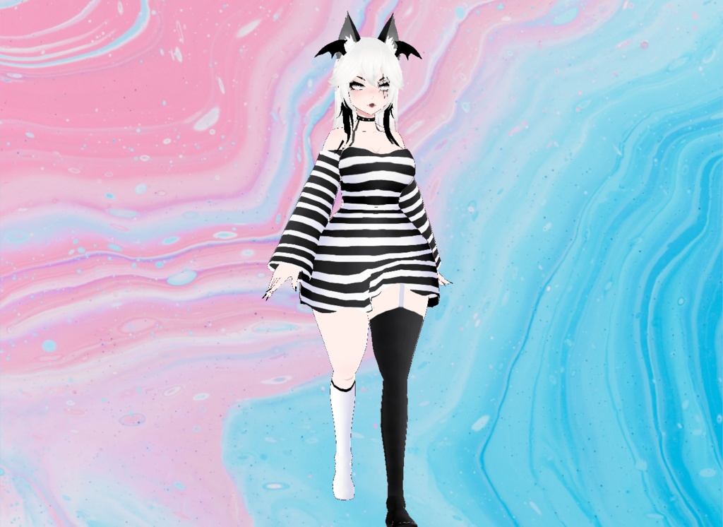 【VRoid】Stripe Madness Dress