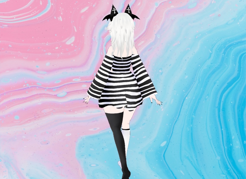 【VRoid】Stripe Madness Dress