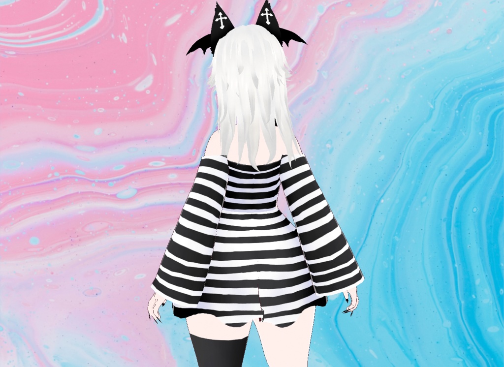 【VRoid】Stripe Madness Dress