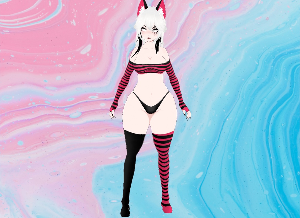 【VRoid】Striped Outfit